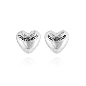 Juicy Couture Signature Puffy Heart Silver Stud Earrings